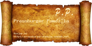 Pressburger Paméla névjegykártya